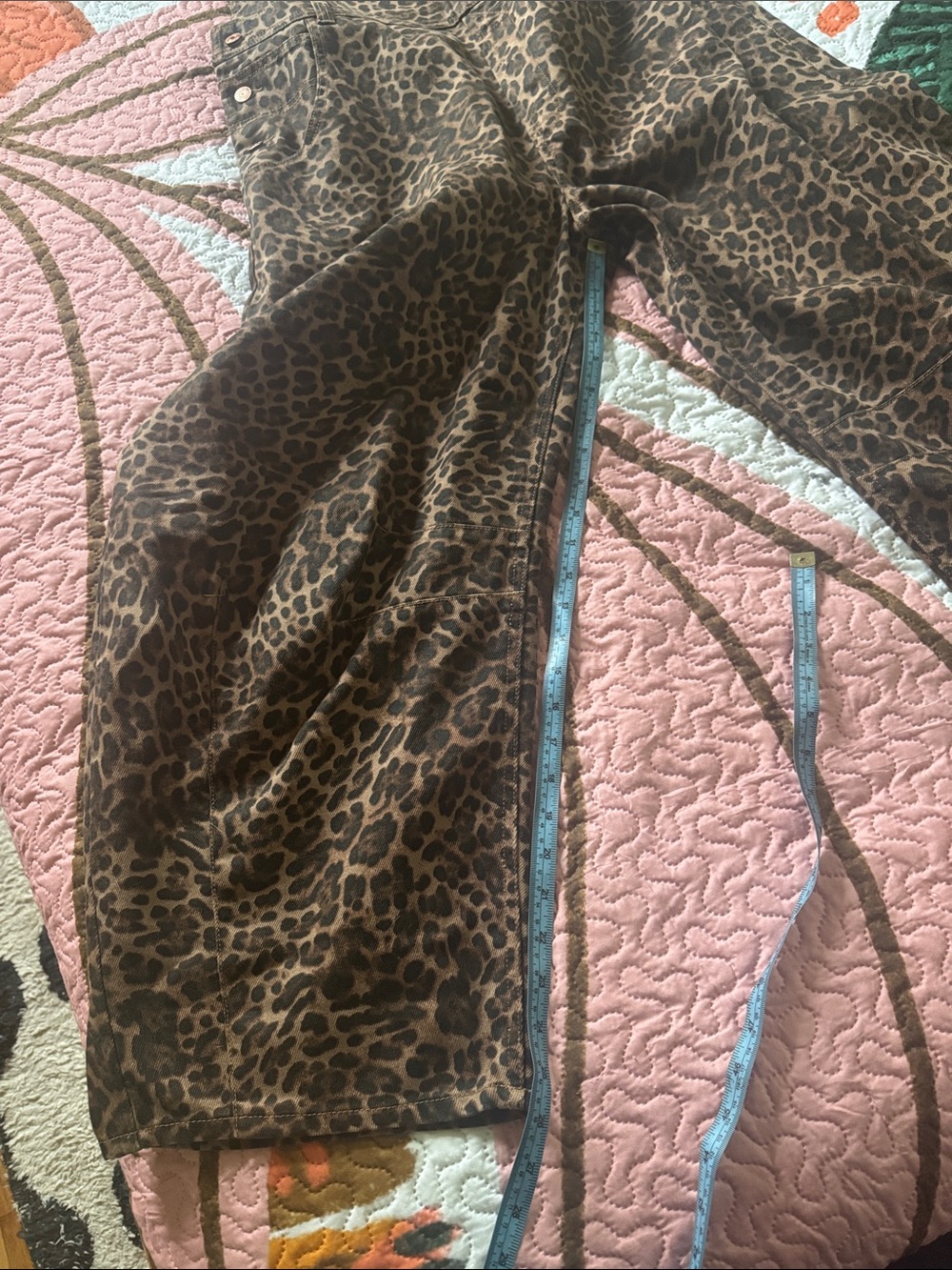GAP Leopard Print Oversized Jumpsuit - barrel leg overalls Brown & Black - Picture 5 of 6